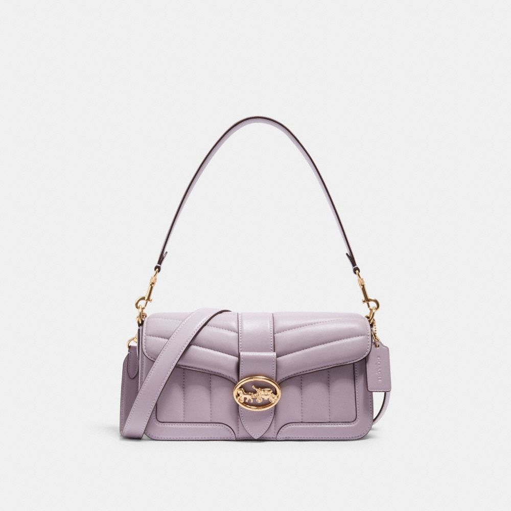 COACH GEORGIE SHOULDER BAG WITH QUILTING - IM/SOFT LILAC - C2801