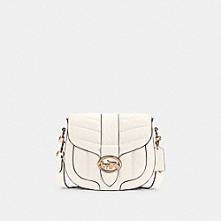 GEORGIE SADDLE BAG WITH QUILTING - IM/CHALK - COACH C2803