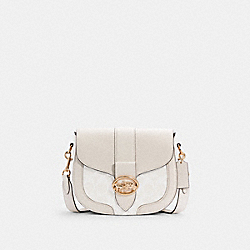 COACH GEORGIE SADDLE BAG IN SIGNATURE CANVAS - IM/CHALK/CHALK - C2806