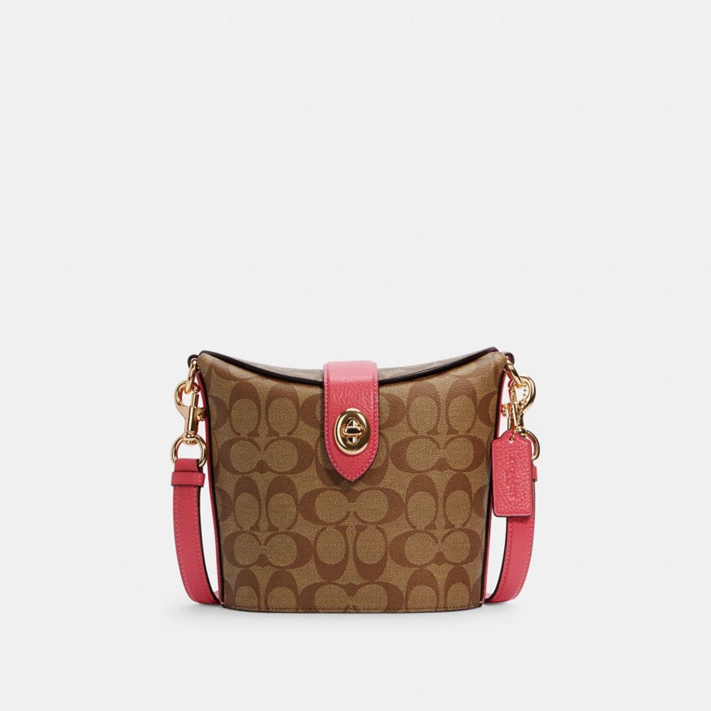 ADDIE CROSSBODY IN SIGNATURE CANVAS - IM/KHAKI/FUCHSIA - COACH C2817