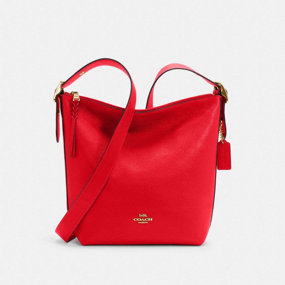 COACH C2818 Val Duffle GOLD/ELECTRIC RED