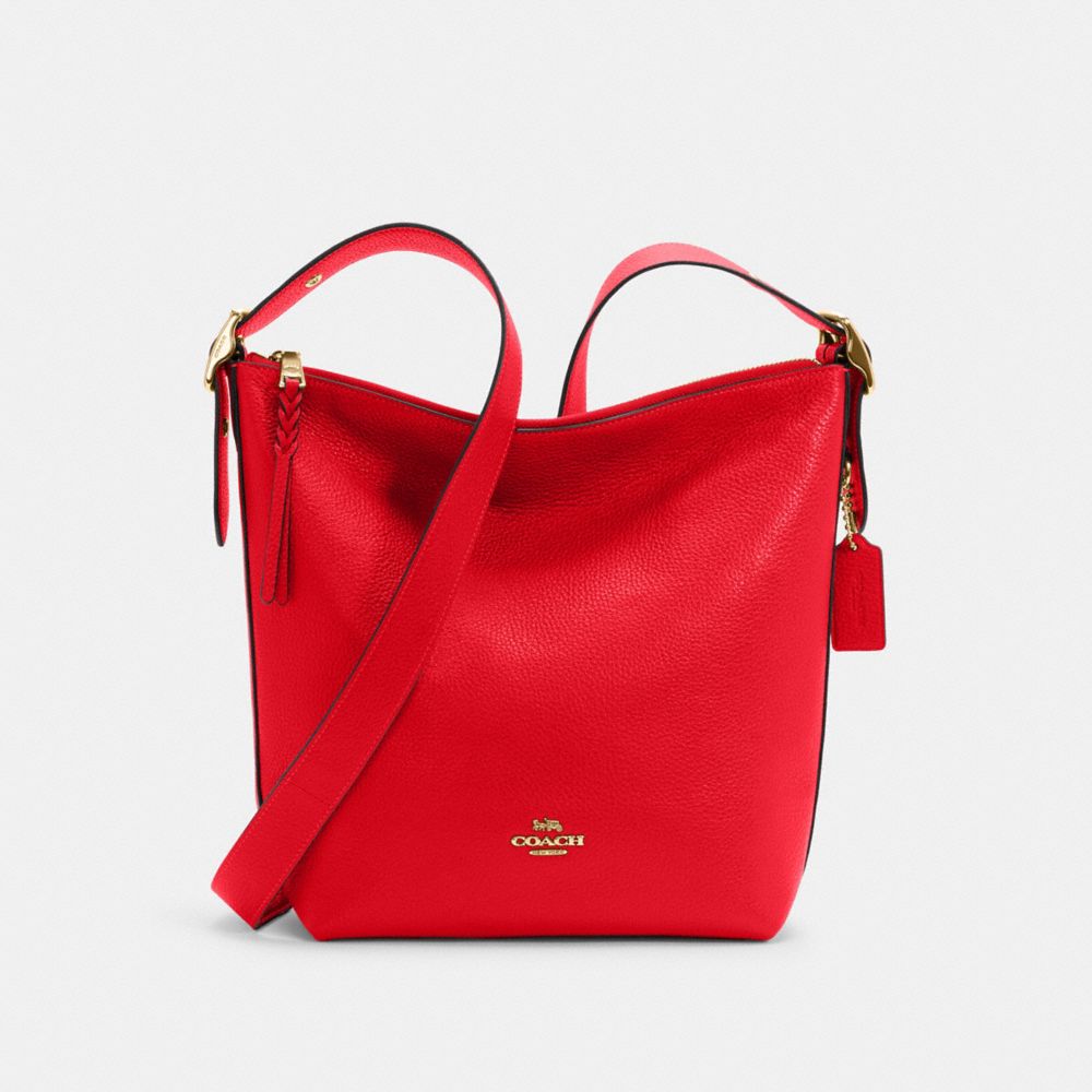 COACH C2818 Val Duffle Gold/Electric Red