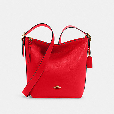 COACH C2818 Val Duffle Gold/Electric-Red