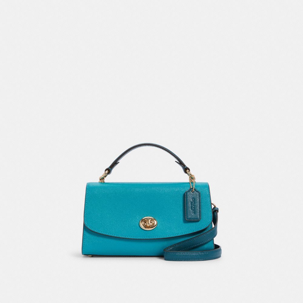 COACH C2821 Tilly Satchel 23 In Colorblock IM/TEAL/TEAL INK MULTI