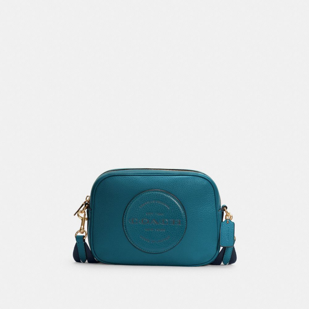 DEMPSEY CAMERA BAG WITH PATCH - IM/TEAL INK - COACH C2828
