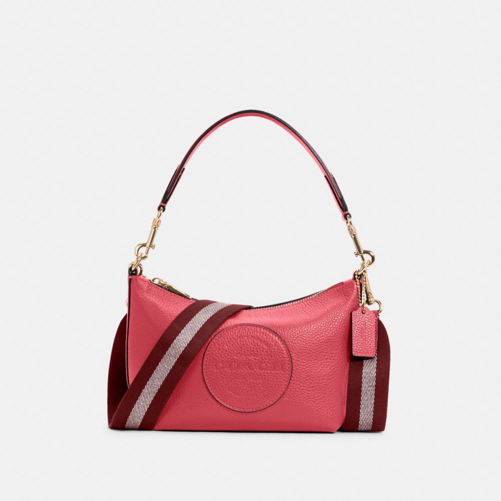 COACH DEMPSEY SHOULDER BAG WITH PATCH - IM/FUCHSIA - C2829