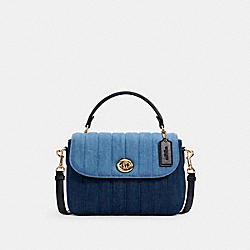 COACH MARLIE TOP HANDLE SATCHEL WITH QUILTING - IM/DENIM MULTI - C2832