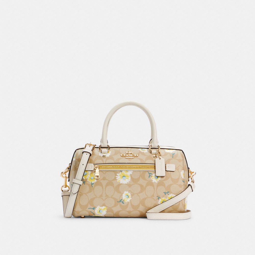 COACH C2849 - ROWAN SATCHEL IN SIGNATURE CANVAS WITH DAISY PRINT IM/LIGHT KHAKI CHALK MULTI