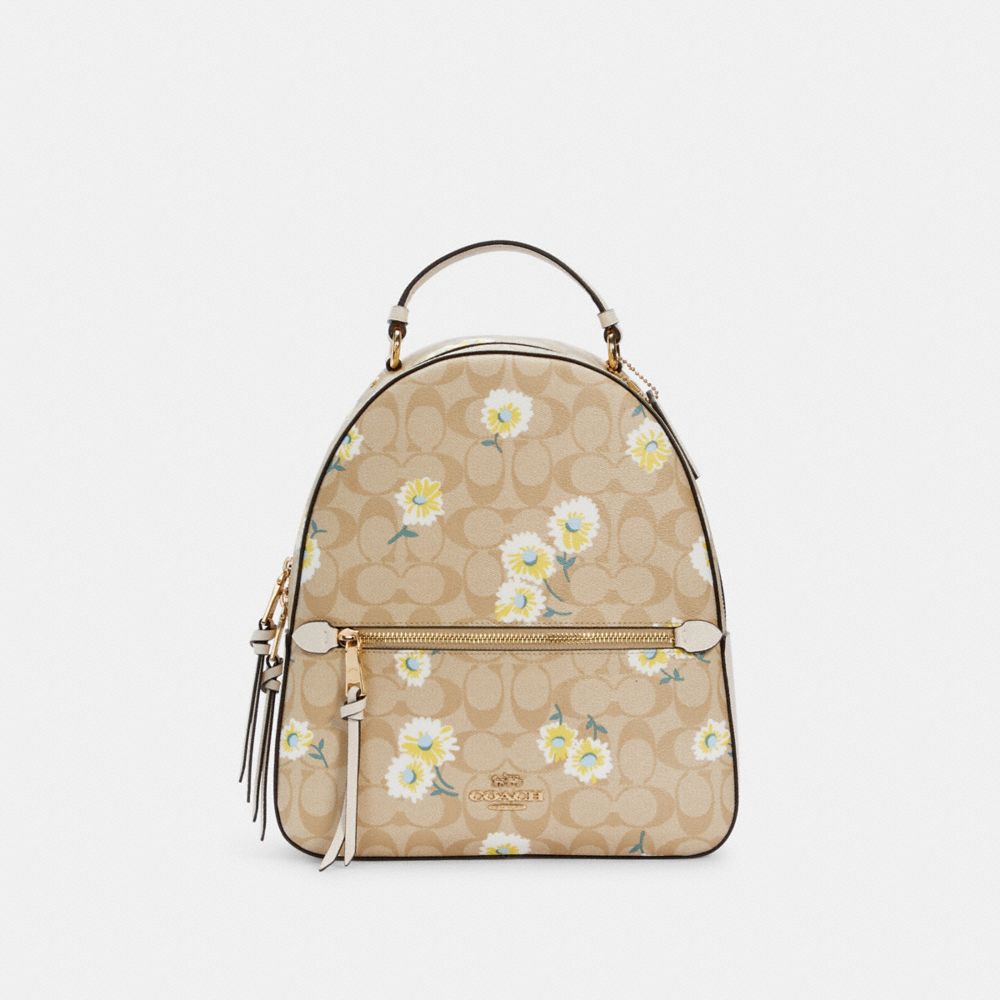 COACH C2856 JORDYN BACKPACK IN SIGNATURE CANVAS WITH DAISY PRINT IM/LIGHT KHAKI CHALK MULTI