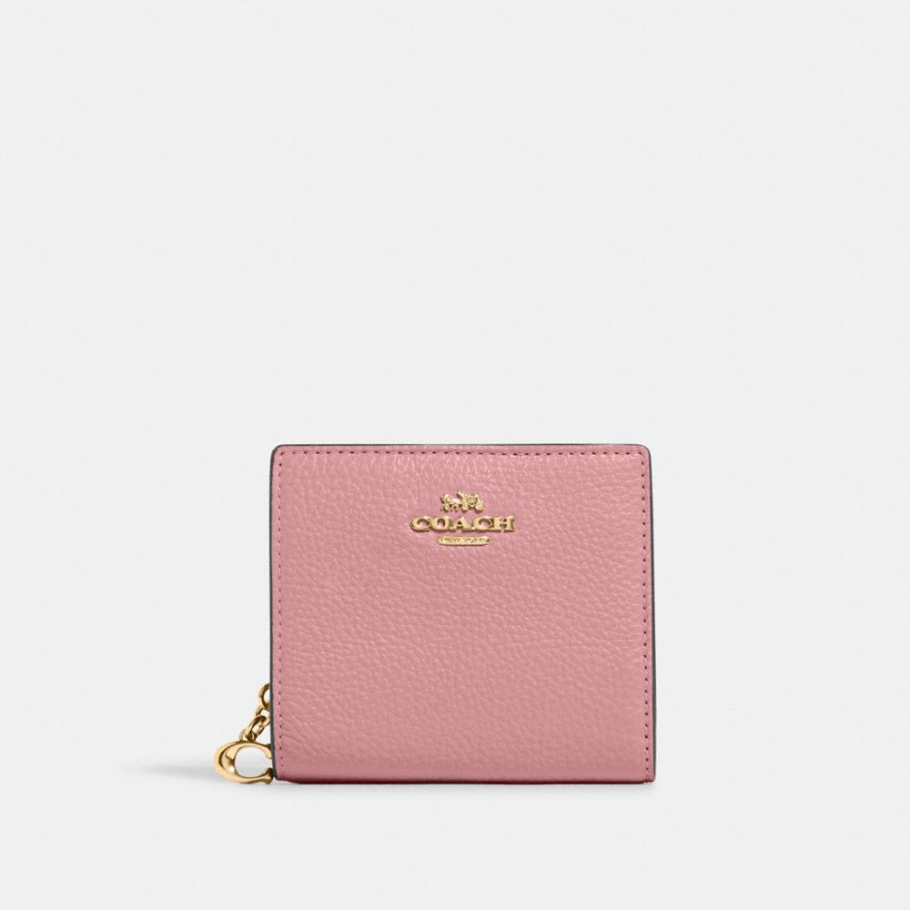 COACH C2862 Snap Wallet GOLD/TRUE PINK