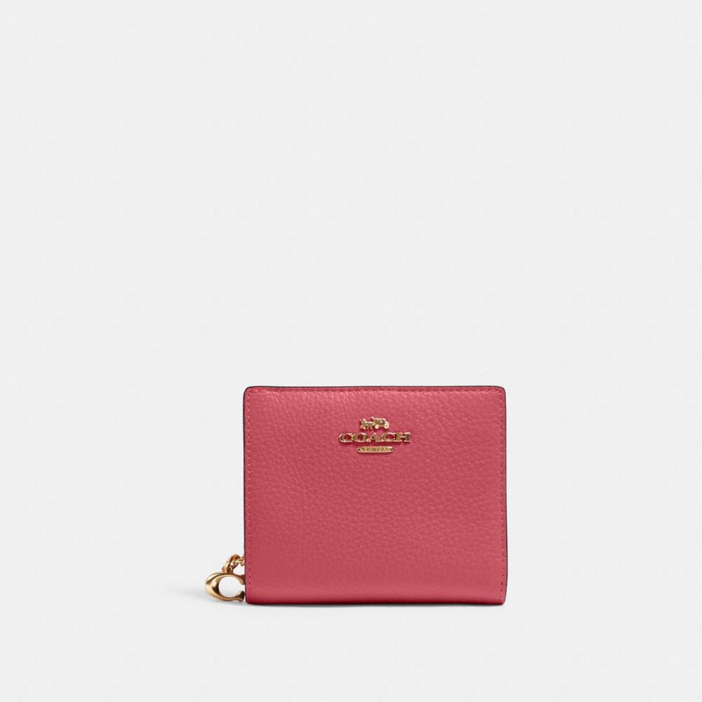 COACH Snap Wallet - GOLD/STRAWBERRY HAZE - C2862