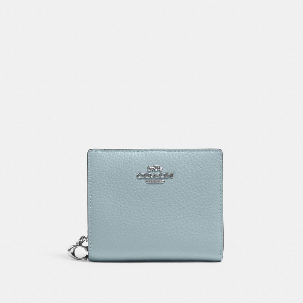 COACH C2862 Snap Wallet Silver/POWDER BLUE