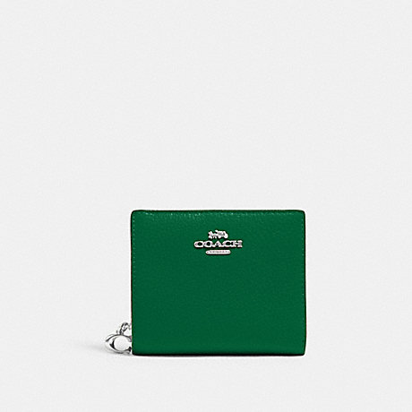 COACH C2862 Snap Wallet Silver/Green
