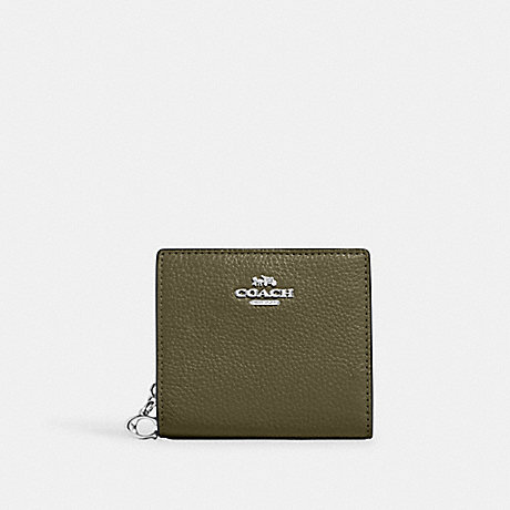 COACH C2862 Snap Wallet Silver/Olive-Drab
