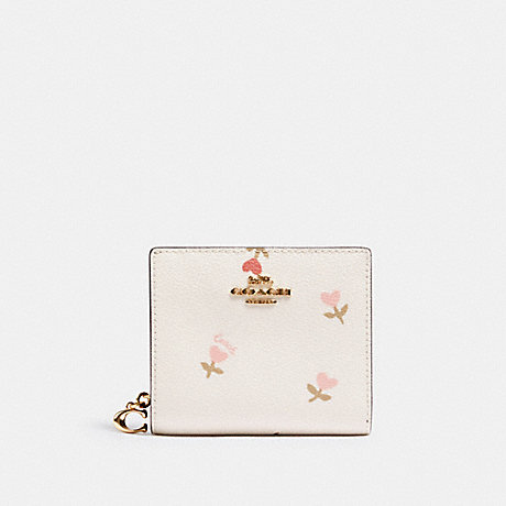 COACH C2868 SNAP WALLET WITH HEART FLORAL PRINT IM/CHALK MULTI