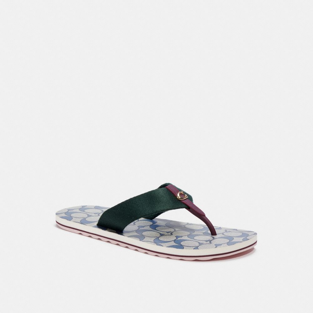 COACH C2978 Zoe Flip Flop AMAZON GREEN