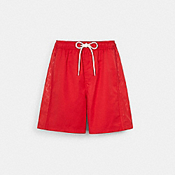 COACH C3048 Paneled Signature Swim Trunks CARDINAL RED