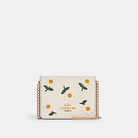 COACH MINI WALLET WITH DAISY EMBROIDERY -  - C3058