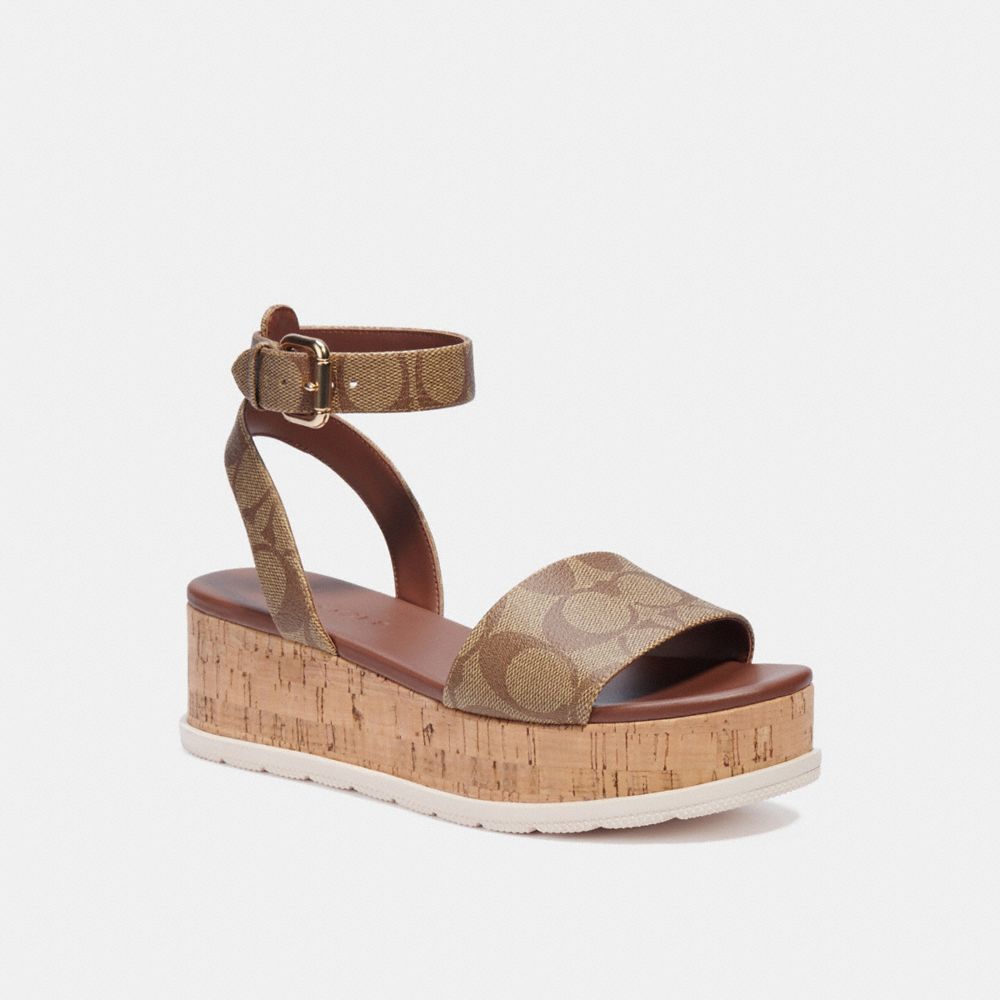 COACH C3064 Talulah Sandal KHAKI/SADDLE