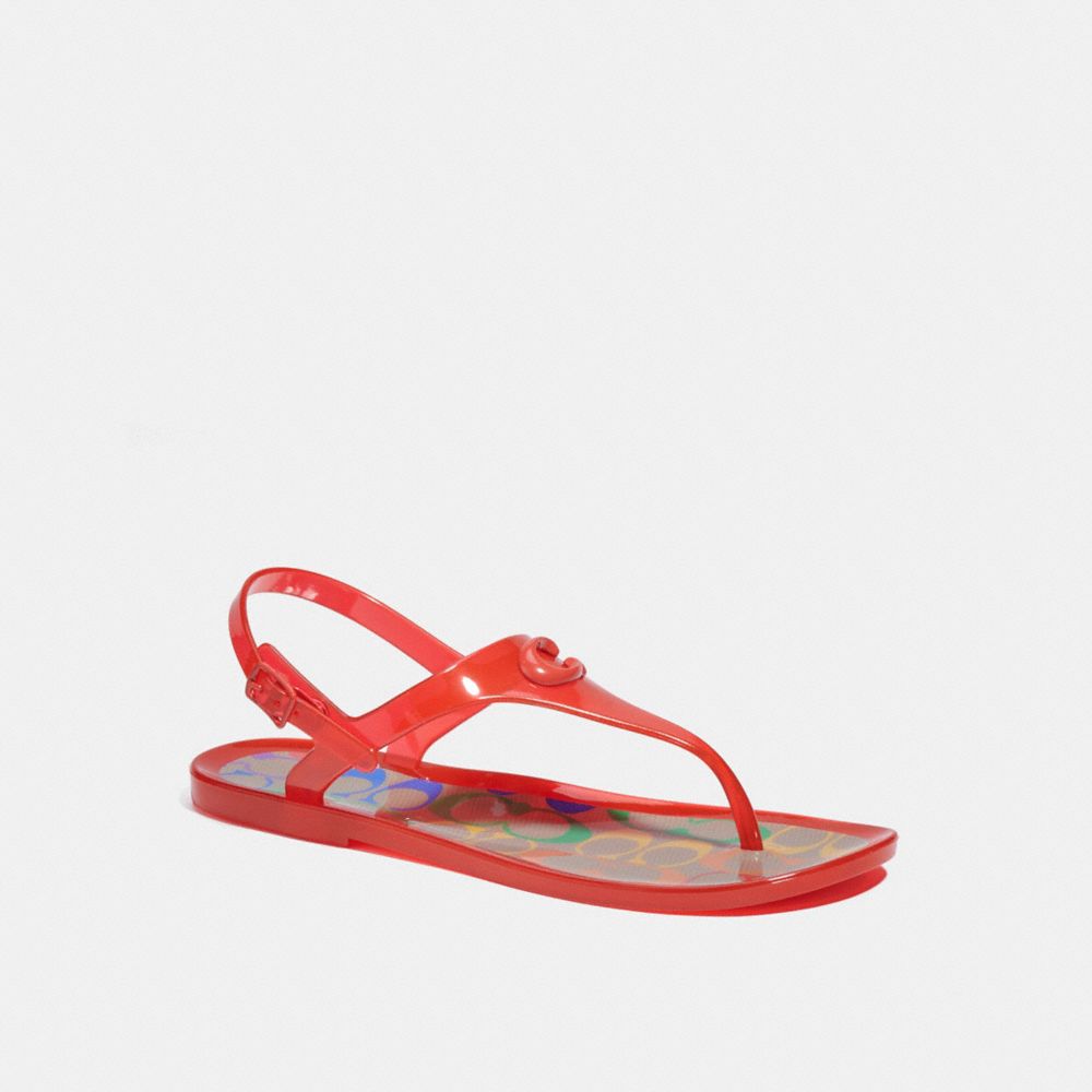 COACH C3067 Natalee Jelly Sandal RED ORANGE