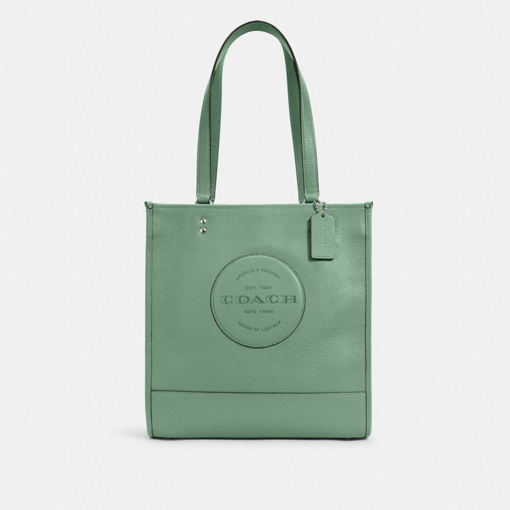 DEMPSEY TOTE WITH PATCH - SV/WASHED GREEN - COACH C3078