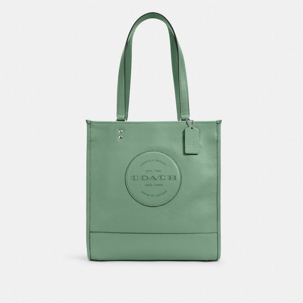 COACH C3078 DEMPSEY TOTE WITH PATCH SV/WASHED GREEN