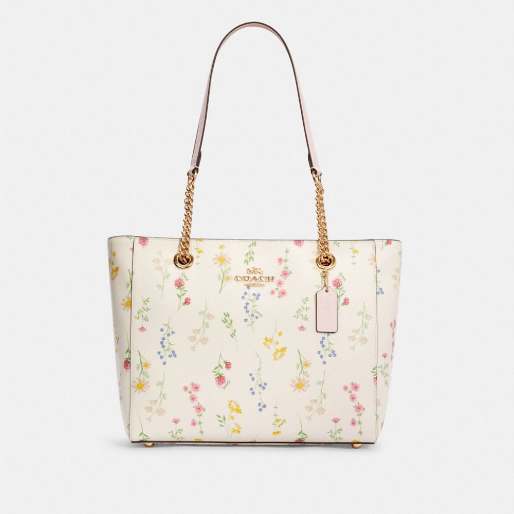 COACH MARLIE TOTE WITH SPACED WILDFLOWER PRINT - IM/CHALK MULTI - C3099