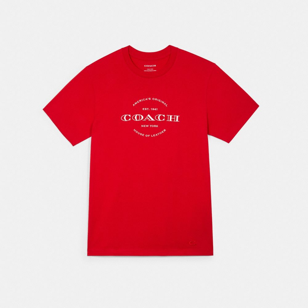 COACH HUDSON LOGO GRAPHIC T-SHIRT - CARDINAL RED - C3120