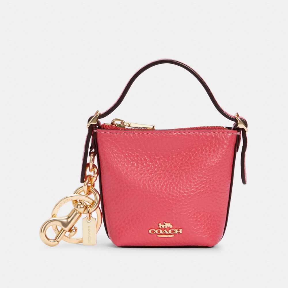 COACH C3125 MINI VAL DUFFLE BAG CHARM IM/FUCHSIA