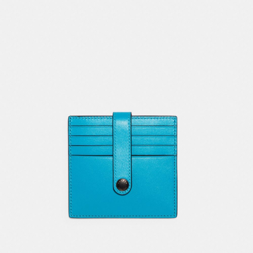 COACH HERITAGE CARD CASE - QB/VIVID TURQUOISE - C3162