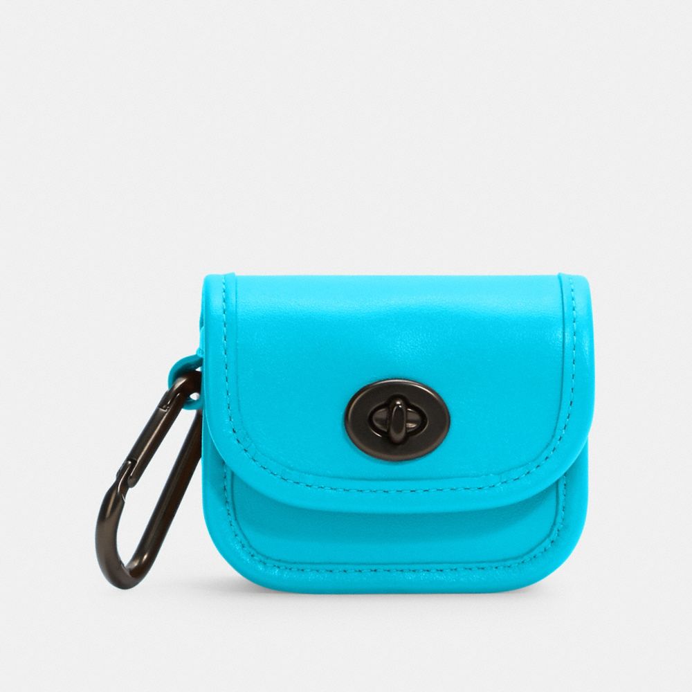 COACH C3163 HERITAGE TURNLOCK BAG CHARM QB/VIVID TURQUOISE