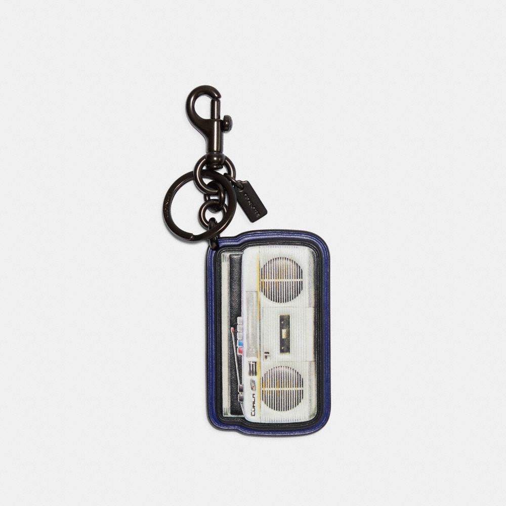 80'S BOOMBOX KEY FOB - QB/INDIGO MULTI - COACH C3176