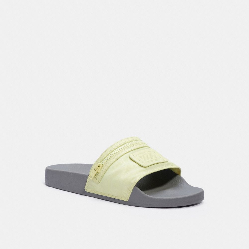 COACH C3191 - Slide With Pocket PALE LIME/ HEATHER GREY