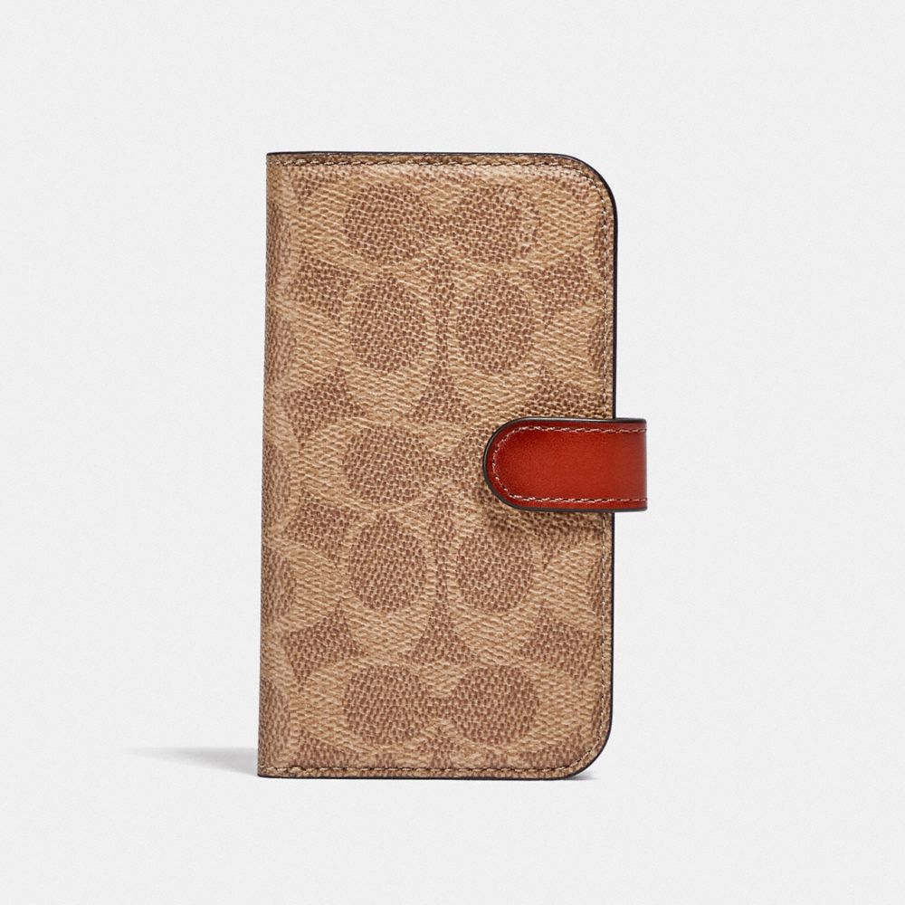 Iphone 12 Mini フォリオ シグネチャー キャンバス 財布 革小物 公式 Coach コーチ