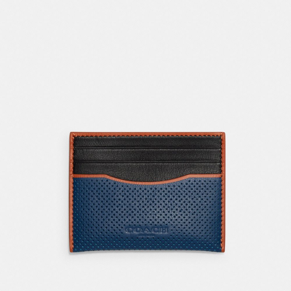 SLIM CARD CASE IN COLORBLOCK - C3214 - QB/TRUE BLUE MULTI