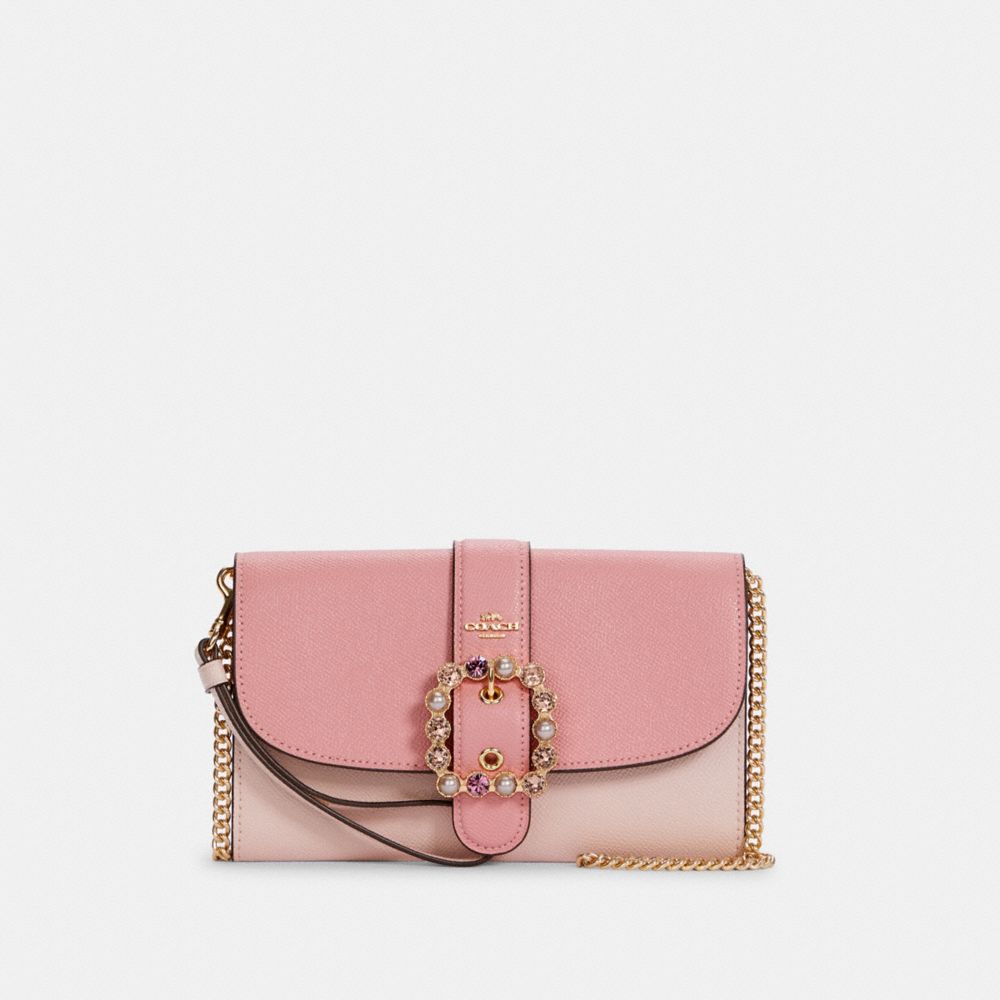 COACH GEMMA CLUTCH CROSSBODY IN COLORBLOCK - IM/PALE PINK MULTI - C3227