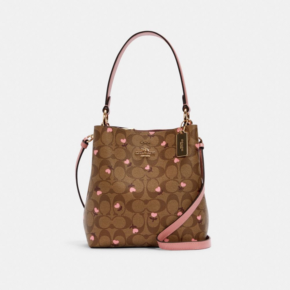 COACH®  Mollie Bucket Bag In Signature Canvas With Heart Cherry Print