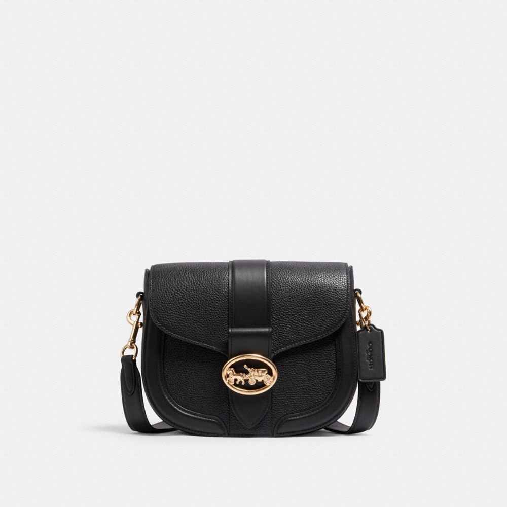 coach georgie saddle bag black
