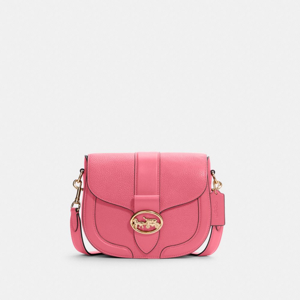 GEORGIE SADDLE BAG - IM/CONFETTI PINK - COACH C3241