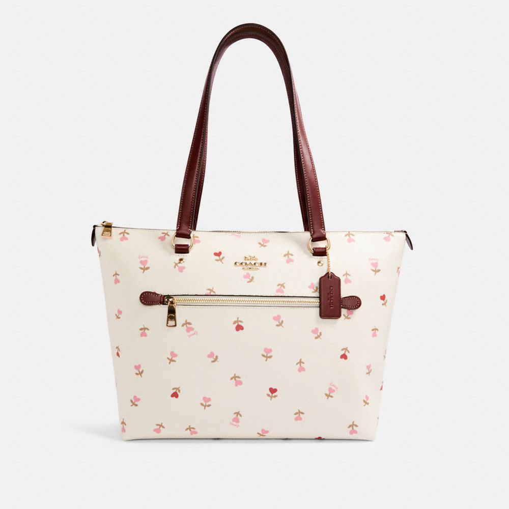 COACH C3242 GALLERY TOTE WITH HEART FLORAL PRINT IM/CHALK MULTI