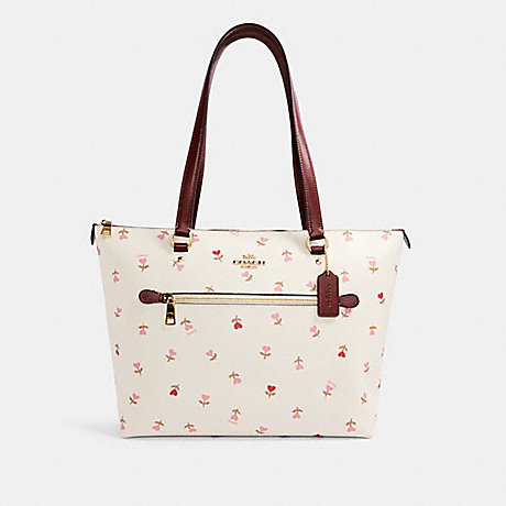 COACH C3242 GALLERY TOTE WITH HEART FLORAL PRINT IM/CHALK MULTI
