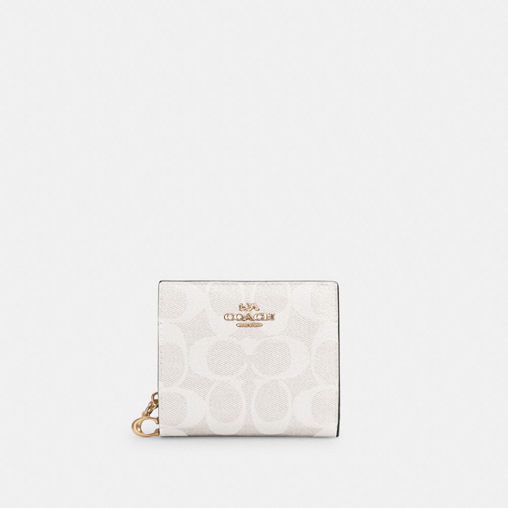 COACH SNAP WALLET IN SIGNATURE CANVAS - IM/CHALK/GLACIERWHITE - C3309