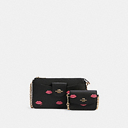 COACH C3327 Poppy Crossbody With Lips Print IM/BLACK MULTI