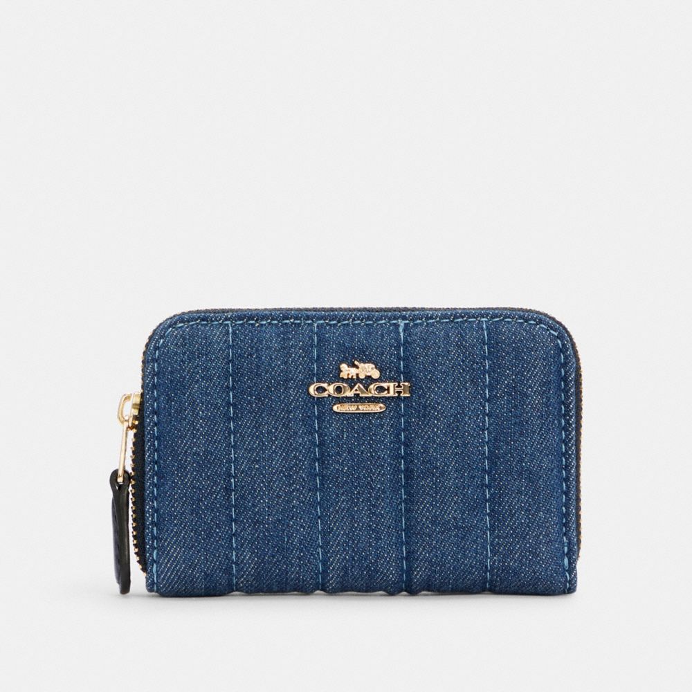 ZIP AROUND COIN CASE WITH QUILTING - IM/DENIM MULTI - COACH C3342