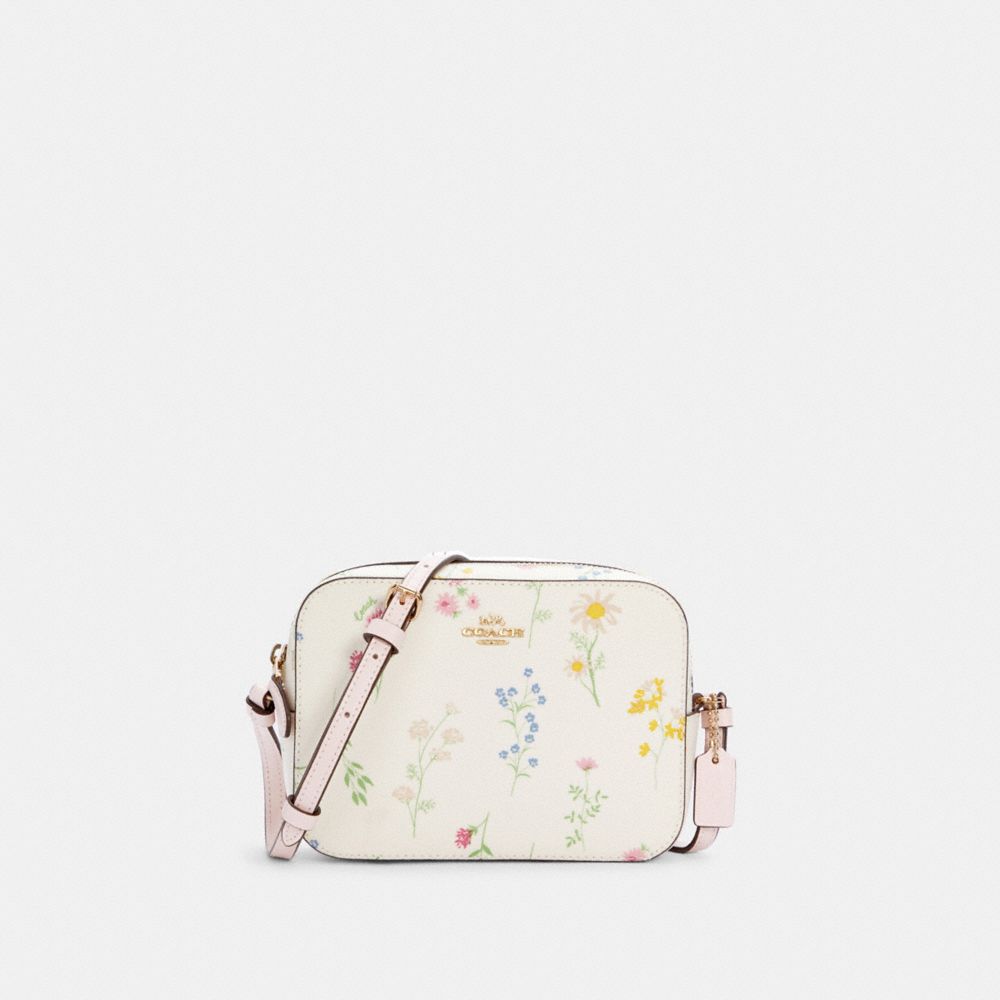 MINI CAMERA BAG WITH SPACED WILDFLOWER PRINT - C3355 - IM/CHALK MULTI