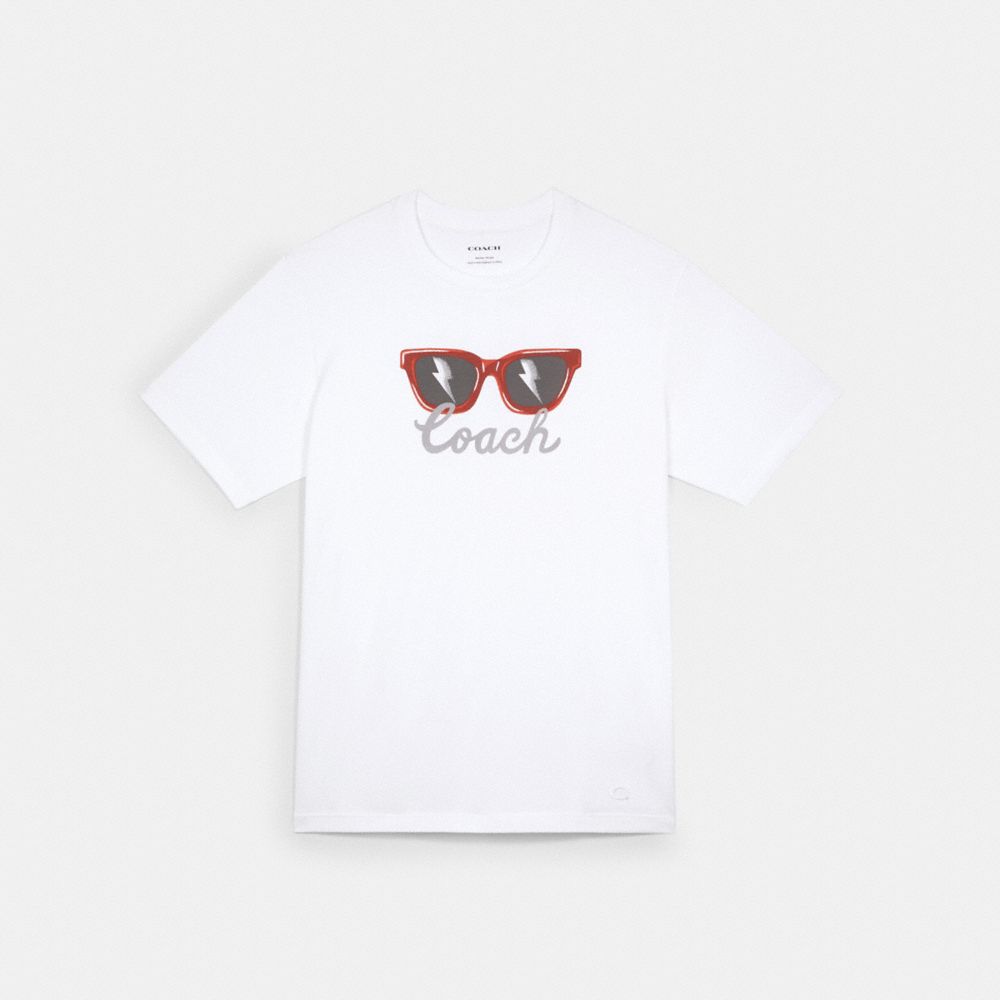 COACH C3395 Sunglasses Graphic T-shirt WHITE
