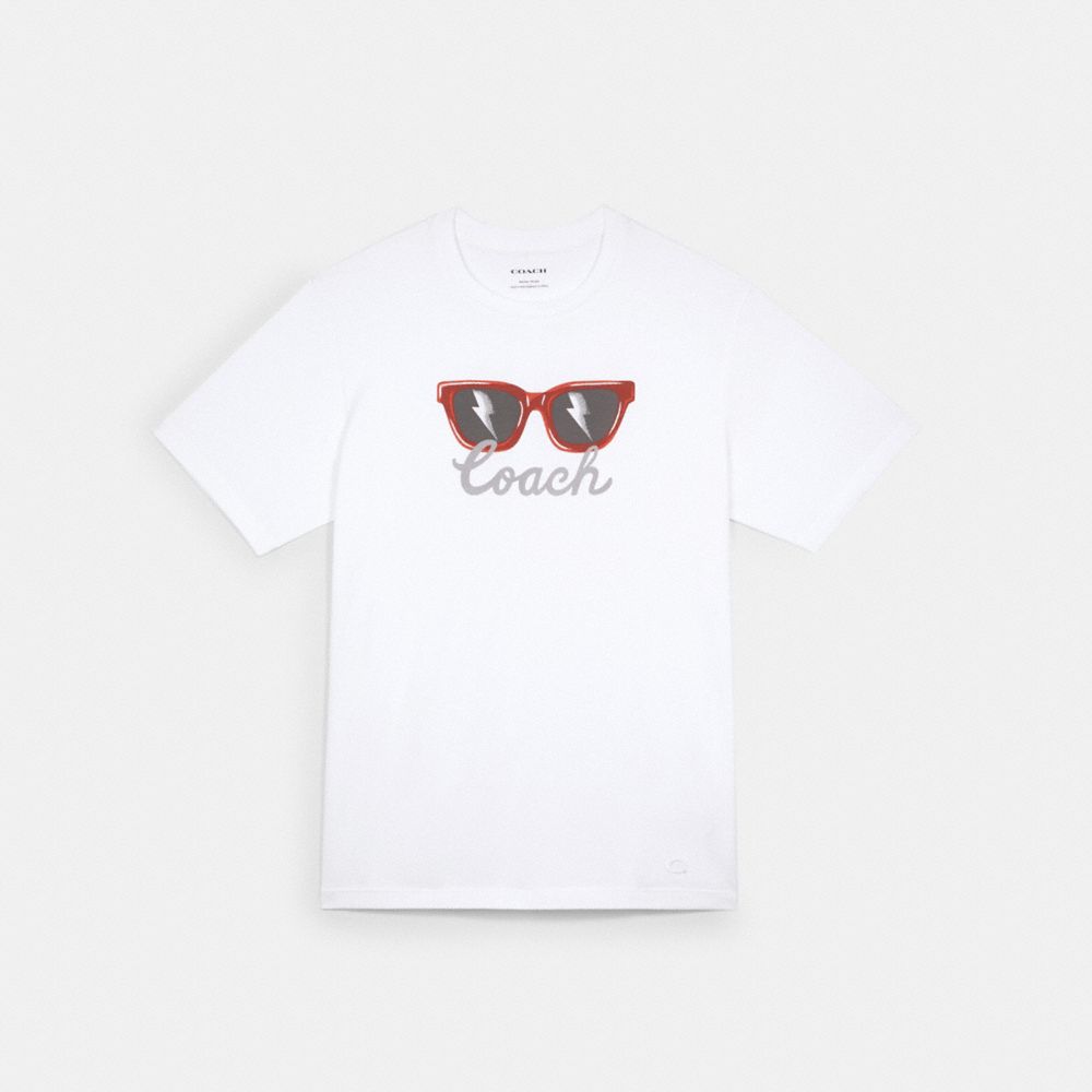 COACH SUNGLASSES GRAPHIC T-SHIRT - WHITE - C3395