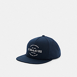 COACH SIGNATURE CHAMBRAY FLAT BRIM HAT - MIDNIGHT NAVY - C3398