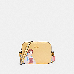 DISNEY X COACH MINI CAMERA BAG WITH BELLE - C3404 - IM/VANILLA CREAM MULTI