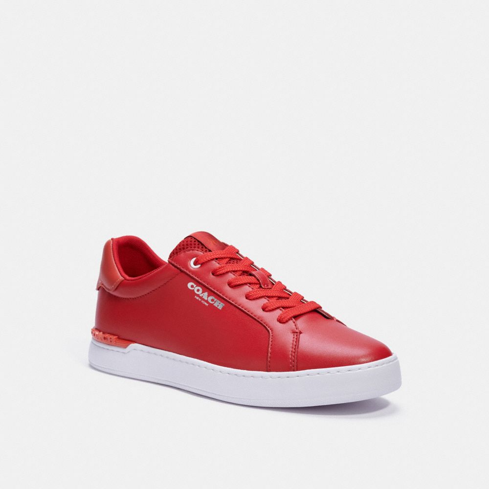 COACH CLIP LOW TOP SNEAKER - ELECTRIC RED SUNSTAR - C3408